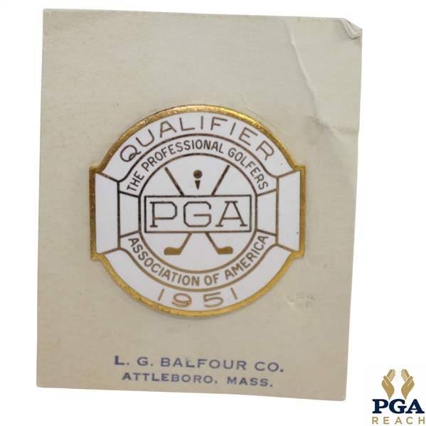 1951 PGA Championship at Oakmont GC Contestant Badge - Sam Snead Winner