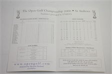 Tiger Woods Signed 2000 OPEN Championship at St. Andrews FINAL DAY Pairing Sheet JSA ALOA