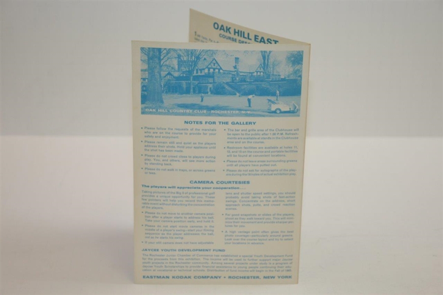 1965 Big Three Palmer, Nicklaus, & Player Exhibition at Oak Hill CC Program