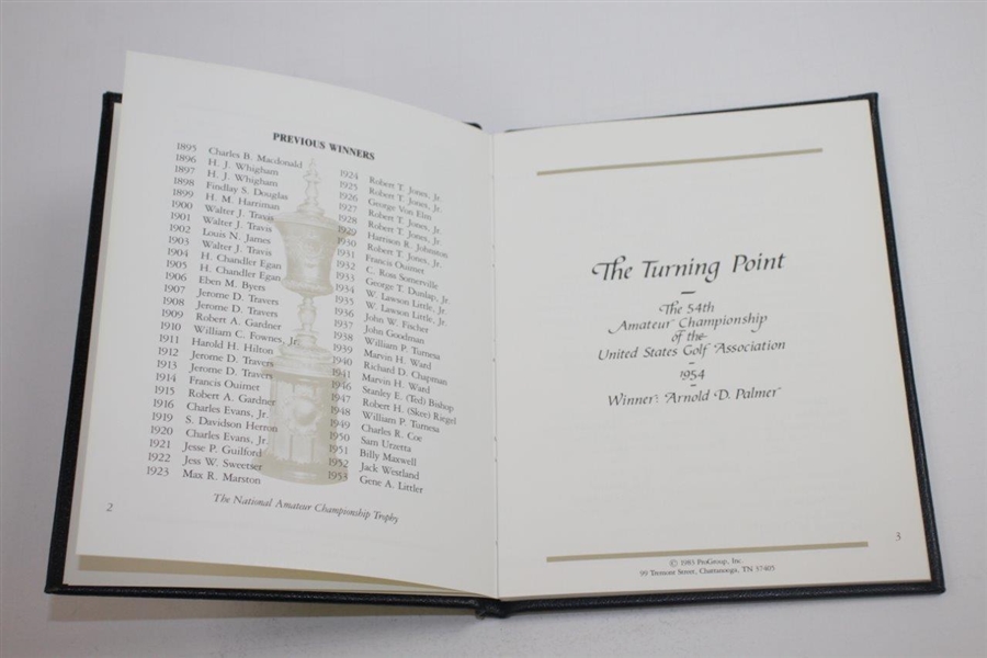 1983 'The Turning Point' 54th Amateur Championship Won by Arnold Palmer Commemorative Book