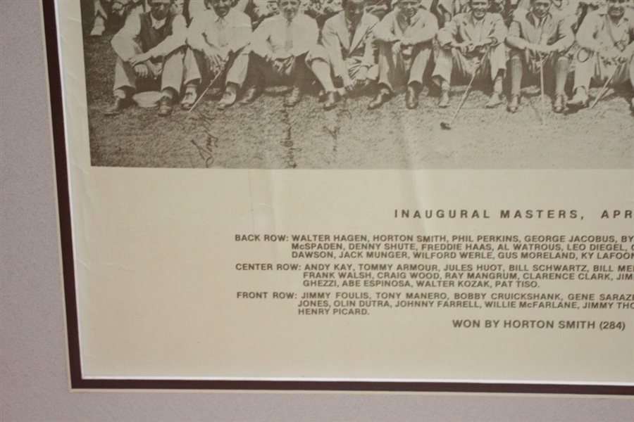 Inaugural Masters April 1934 Matted Display Print with Player Key - Not Original Photo