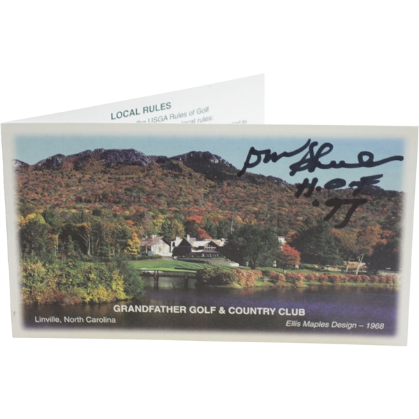 Don Shula Signed Grandfather Golf & Country Club Scorecard with H.O.F. '97 JSA ALOA