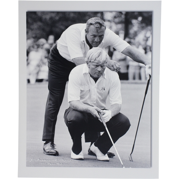 Arnold Palmer & Jack Nicklaus B&W 16x20 Matted Photo at 1971 Ryder Cup