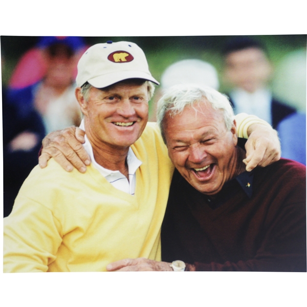 Arnold Palmer & Jack Nicklaus Color 16x20 Matted Candid Photo