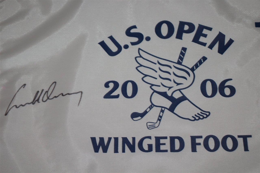 Geoff Ogilvy Signed 2006 US Open at Winged Foot White Screen Flag JSA ALOA