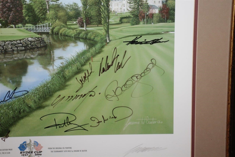 2006 Ryder Cup at The K Club European Team Signed Graeme Baxter Print - Framed JSA ALOA