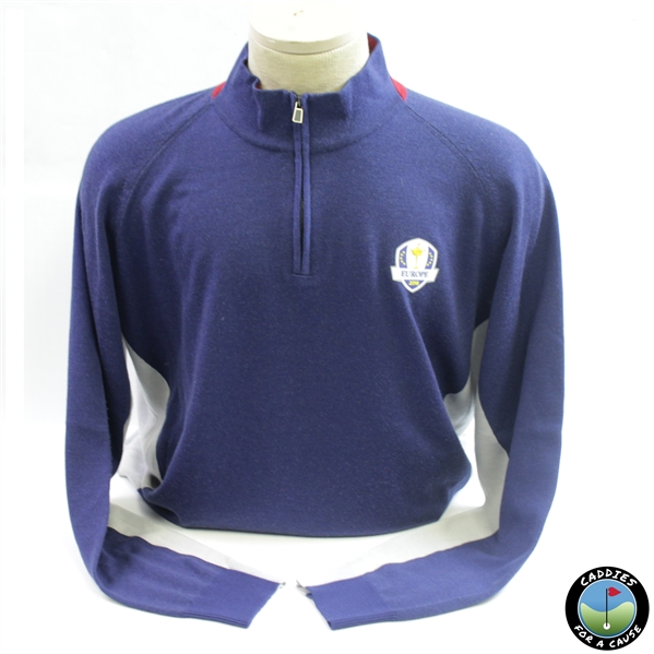 2018 Ryder Cup at Le Golf National European Team Navy 1/2 Zip Sweater