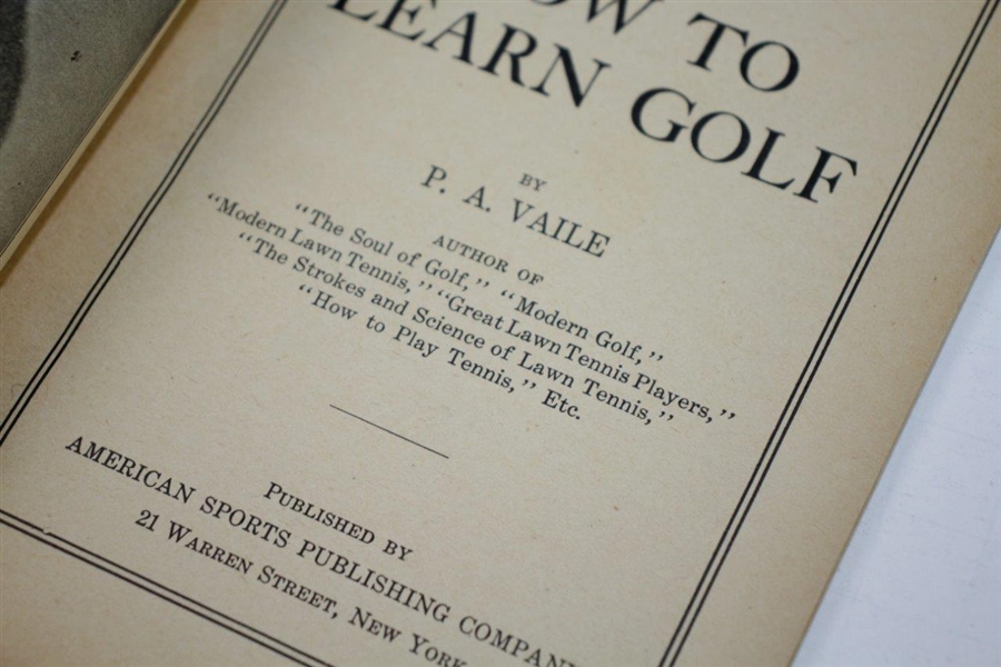 1919 1st Edition Spalding Primer Series 'Hot To Learn Golf' by P.A. Vaile
