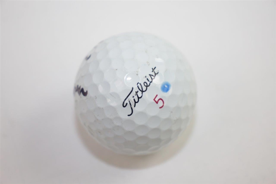 Justin Thomas Full Signature Personal Used & Marked Titleist 5 Golf Ball JSA ALOA