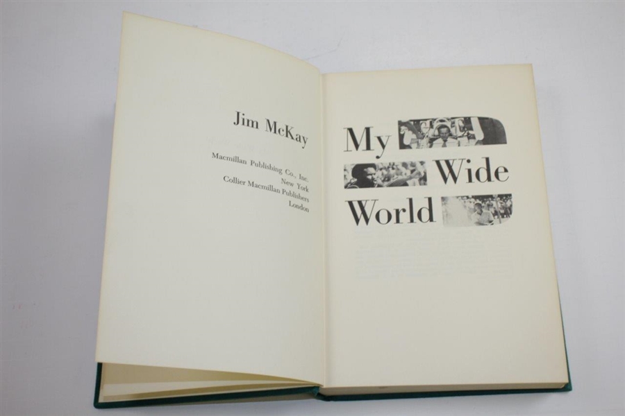 1973 'My Wide World' Golf Book by Jim McKay Signed & Inscribed to Charles Price - The Charles Price Collection