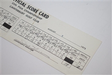 Jack Nicklaus Signed Official Used 1973 PGA Championship Thurs. Scorecard - 12th of 18 Majors Passes Bobby Jones - JSA ALOA