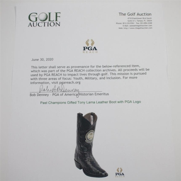 Past Champions Gifted Tony Lama Leather Boot with PGA Logo