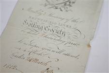 1812 Bruntsfield Links Golfing Society Monthly Meeting Invitation Pamphlet - Mr. Adam Longmore