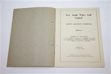 1931 Bulletin of New South Wales Greens Research Committee Booklet - Vol. 1 No. 1
