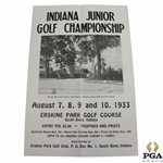 1933 Indiana Junior Golf Championship at Erskine Park Golf Club Bulletin Poster
