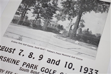 1933 Indiana Junior Golf Championship at Erskine Park Golf Club Bulletin Poster