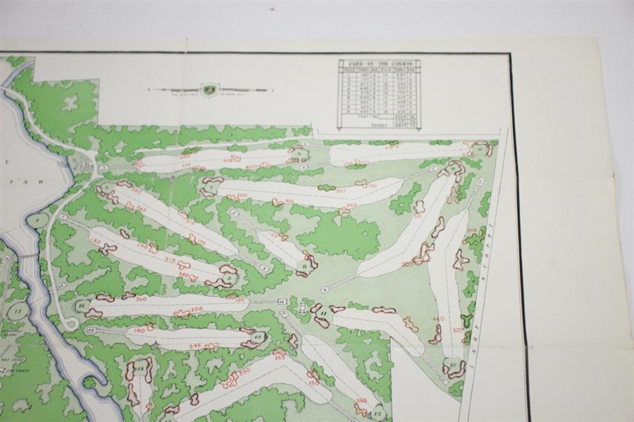 1932 Medinah Country Club 'Plan of the Third Course' Map with Photos on Reverse