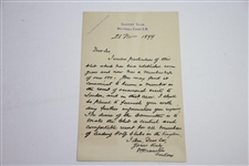 1899 Golfers' Club Whitehall Court S.W. Handwritten Invitation to Join with Application