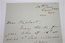 1893 Handwritten Letter to Oliphant from Corbett Regarding Ruling at Cannes Golf Club - June 28th