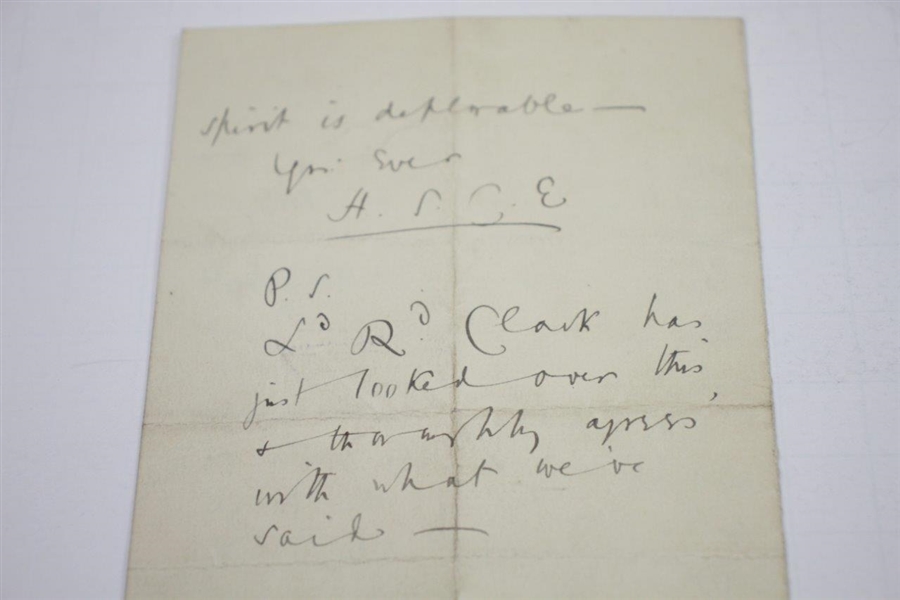 1893 Handwritten Letter from H.S.C. Everard on St. Andrews Stationary Regarding Ruling at Cannes Golf Club - March 20th