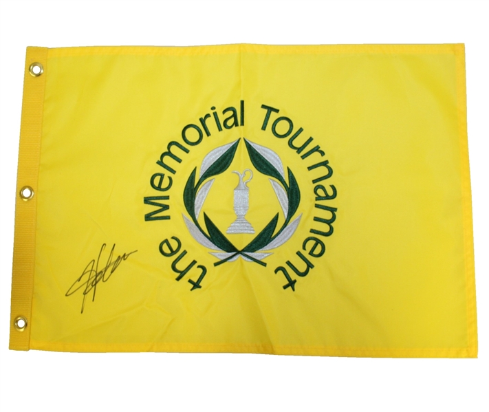 Hideki Matsuyama Signed Undated Memorial Tournament Embroidered Flag JSA ALOA