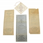 1934 Agua Caliente Contestant Ticket Plus Three Scorecards - 1934 & 1935(x2) - Rod Munday Collection