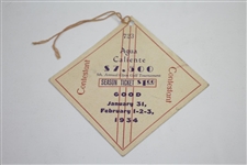1934 Agua Caliente Contestant Ticket Plus Three Scorecards - 1934 & 1935(x2) - Rod Munday Collection