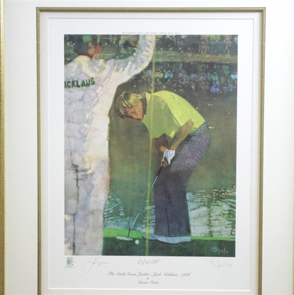 Jack Nicklaus Signed WGHoF '6th Green Jacket - 1986' #63/75 Bernie Fuchs Artists' Proof JSA ALOA