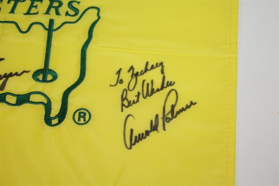 Big Three Plus Phil Mickelson (Winner) Signed 2010 Masters Flag with Personalization JSA ALOA