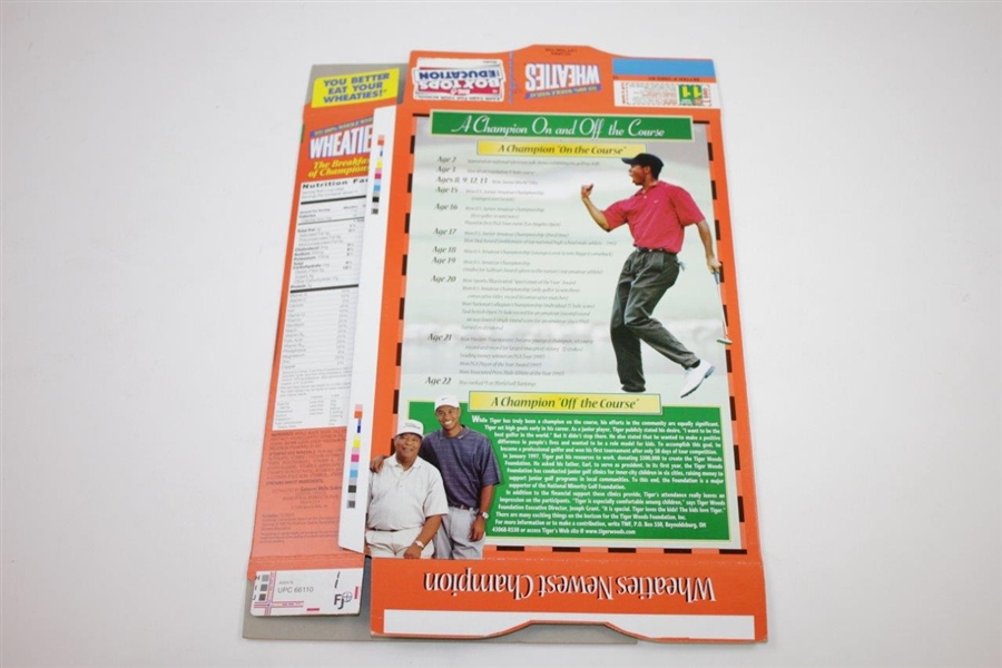 Tiger Woods Signed Wheaties 'Our Newest Champion' Ltd Ed Inaugural Box JSA FULL #BB46566