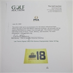 Lee Trevino Signed 1992 PGA Seniors Championship Yellow 18 Flag JSA ALOA