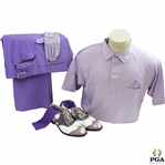 Doug Sanders Personal Golf Clothing - Purple Pants, Leather Shoes, Glove, Socks, & Shirt