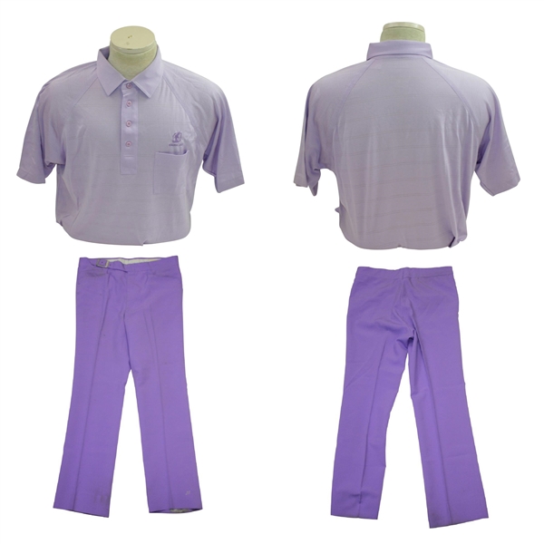Doug Sanders Personal Golf Clothing - Purple Pants, Leather Shoes, Glove, Socks, & Shirt
