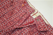 Paul Hahn's Personal Worn Di Fini Double Knit Polyester Men's Red Geometric Pattern Golf Pants