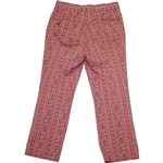 Paul Hahn's Personal Worn Di Fini Double Knit Polyester Men's Red Geometric Pattern Golf Pants