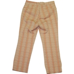 Paul Hahn's Personal Worn Di Fini Double Knit Polyester Men's Orange Flower Pattern Golf Pants