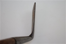 Circa Late 1870's Lofting Iron - Illegible Head Stamp Maker - Lambskin Grip