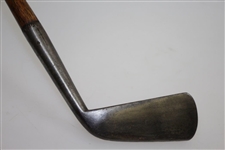 Circa Late 1870's Lofting Iron - Illegible Head Stamp Maker - Lambskin Grip