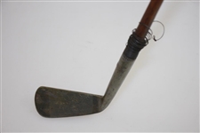Circa 1885 Tom Stewart Tom Morris Smooth Face Iron with Pipe & Dot Punch Head Stamp 