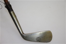 Circa 1885 Tom Stewart Tom Morris Smooth Face Iron with Pipe & Dot Punch Head Stamp 