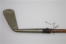 Circa 1885 Tom Stewart Tom Morris Smooth Face Iron with Pipe & Dot Punch Head Stamp 