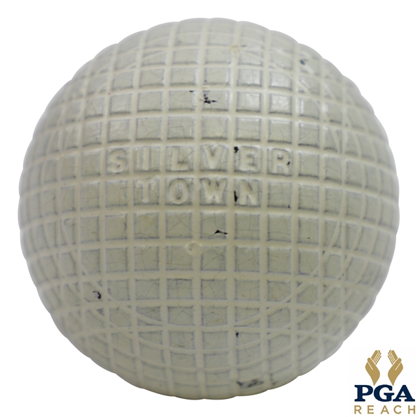 Circa 1890's Silvertown Line Cut Gutty Golf Ball - 100% Paint!
