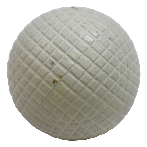 Circa 1890's Silvertown Line Cut Gutty Golf Ball - 100% Paint!