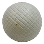 Circa 1890's Silvertown Line Cut Gutty Golf Ball - 100% Paint!