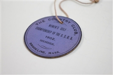 1902 Women's US Amateur Championship at Brookline Member Badge - Only One Known!