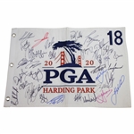 Multi-Signed 2020 PGA Championship at Harding Park Embroidered Flag JSA ALOA