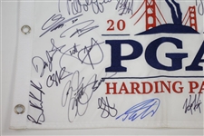 Multi-Signed 2020 PGA Championship at Harding Park Embroidered Flag JSA ALOA