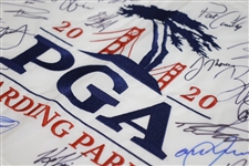 Multi-Signed 2020 PGA Championship at Harding Park Embroidered Flag JSA ALOA