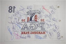 Multi-Signed 2020 PGA Championship at Harding Park Embroidered Flag JSA ALOA