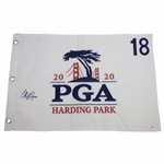 Collin Morikawa Signed 2020 PGA Championship at Harding Park Embroidered Flag JSA #HH26988